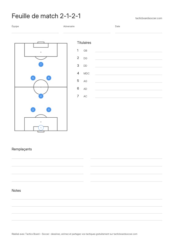 Feuille de match 2-1-2-1 à imprimer